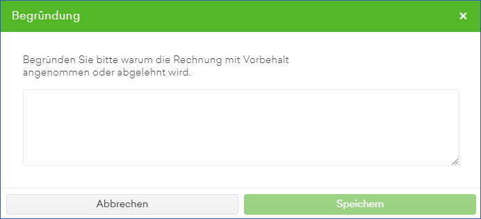 Webclient Begründung Ablehnen Akzeptieren mit Vorbehalt