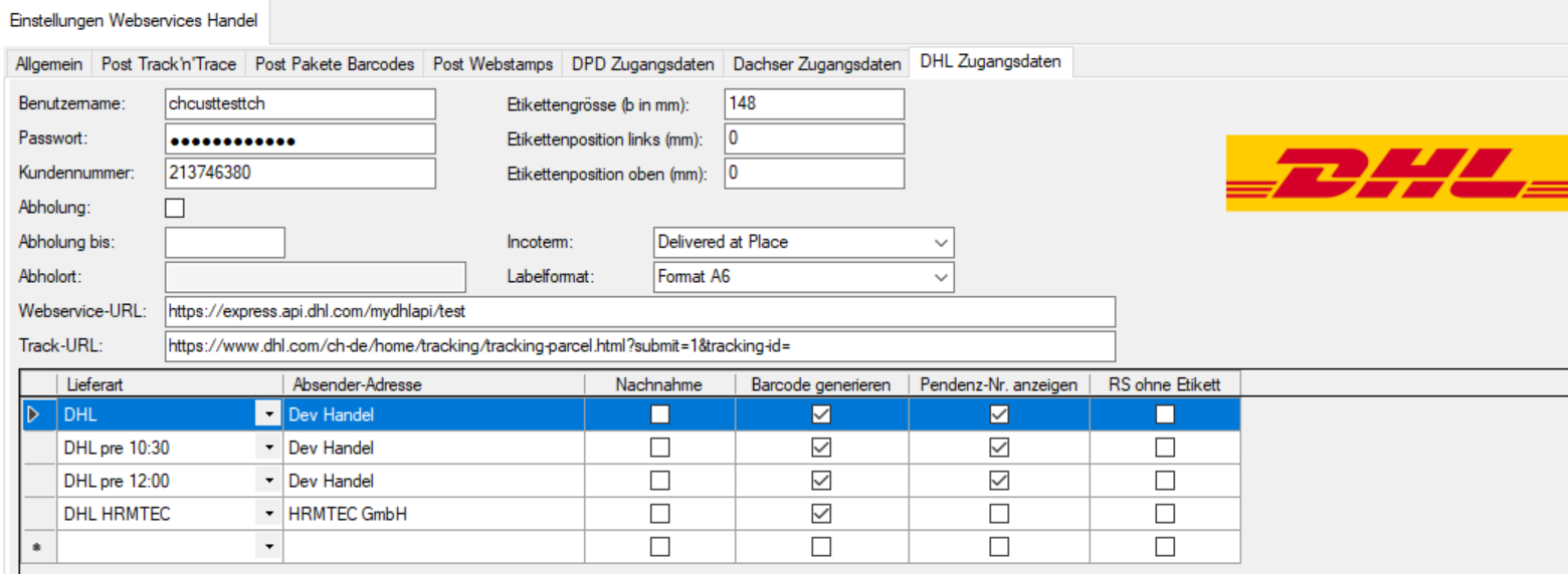 DHL_Einstellungen